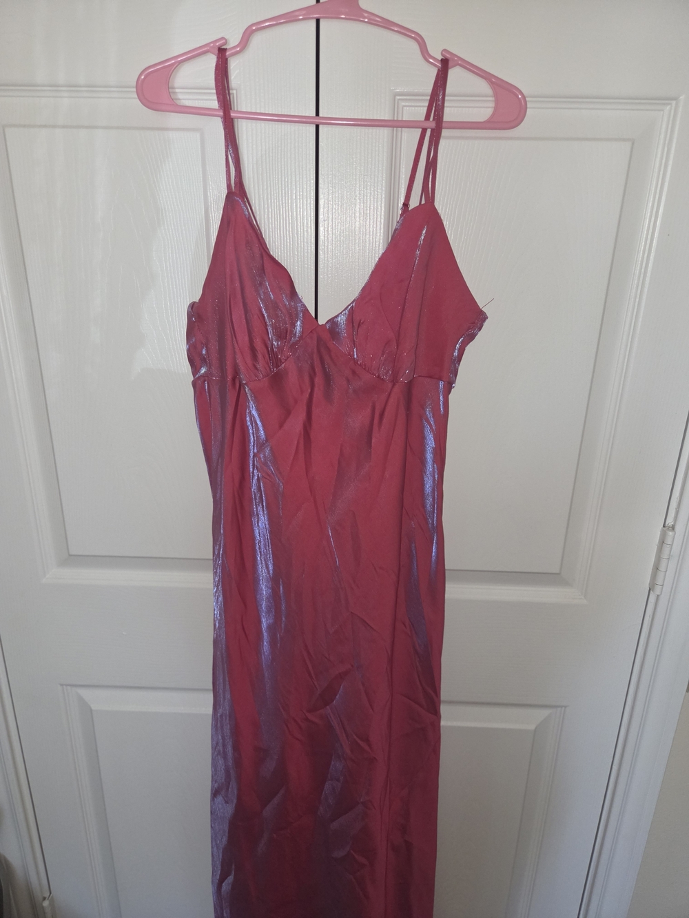 wild fable Pink Satin Slip Dress with Shimmer - Picture 1 of 4
